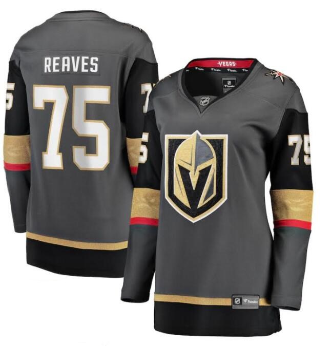 Women's Gray Vegas Golden Knights #75 Ryan Reaves Stitched Jersey